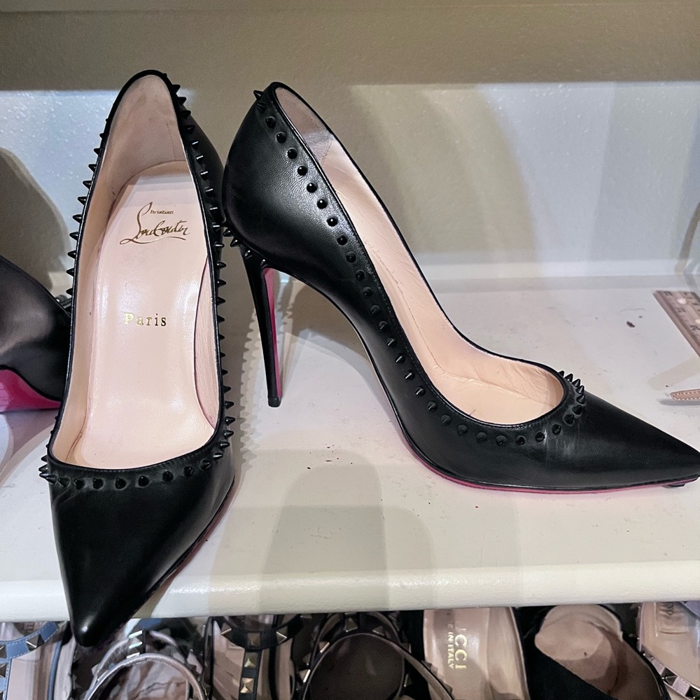 Christian Louboutin Black Studded Heels